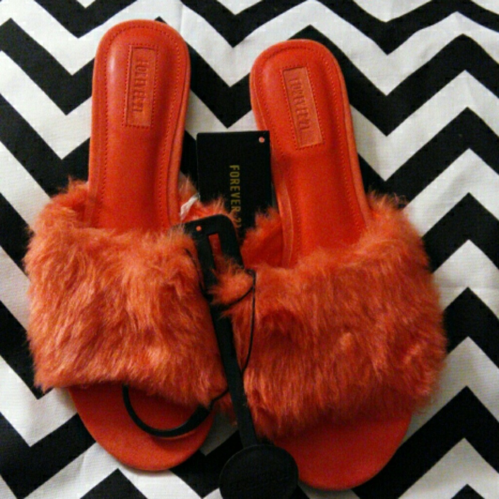 Fux fur sandals